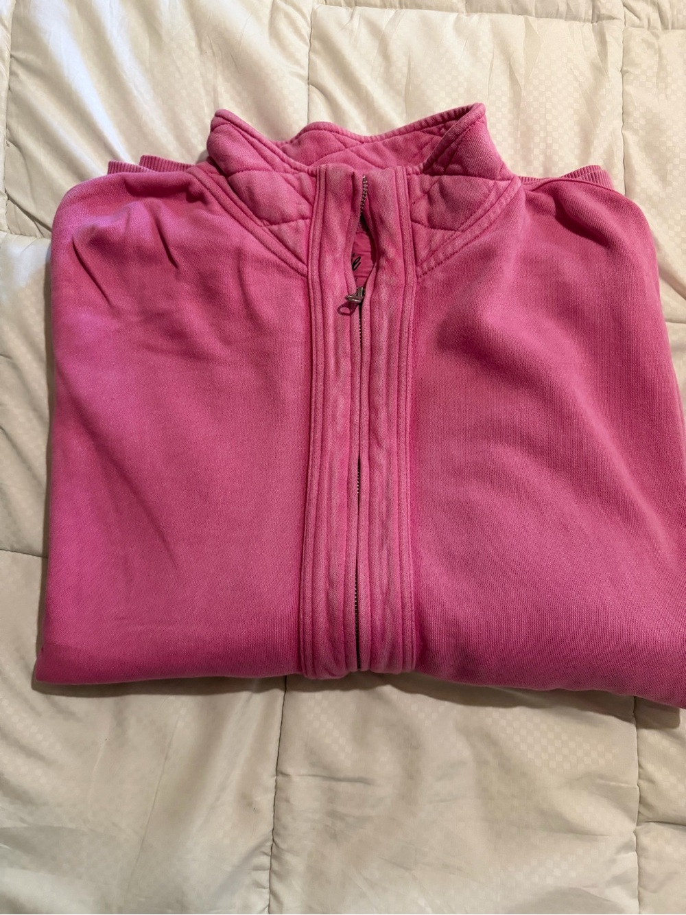Bright Pink Zip-Up Sweatshirt
